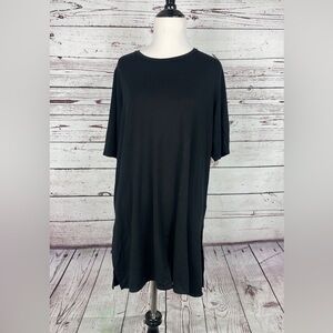 Eileen Fisher Black High Low Tunic Short Sleeve Solid Size Medium